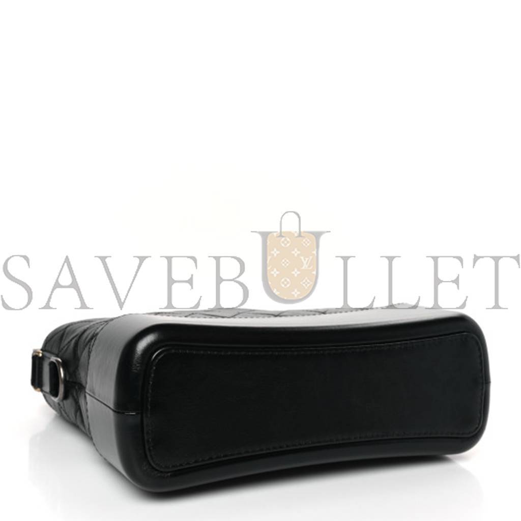 Ch*el master calfskin quilted medium gabrielle hobo black as1521 (28*21*10cm)